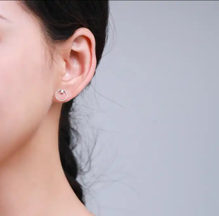 Pendientes Plata 925mls Aro Circonita blanca