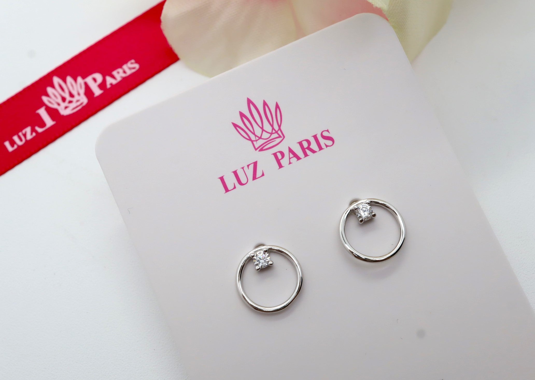 Pendientes Plata 925mls Aro Circonita blanca