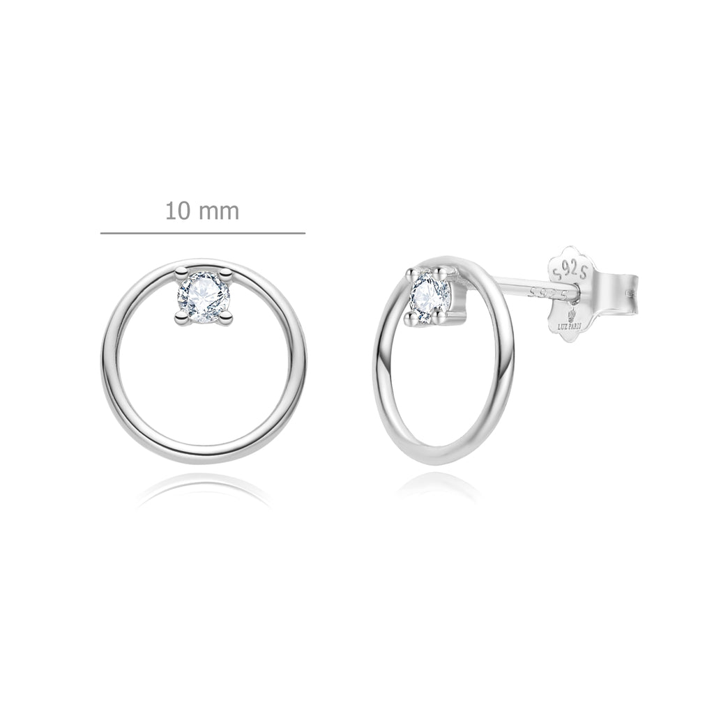 Pendientes Plata 925mls Aro Circonita blanca