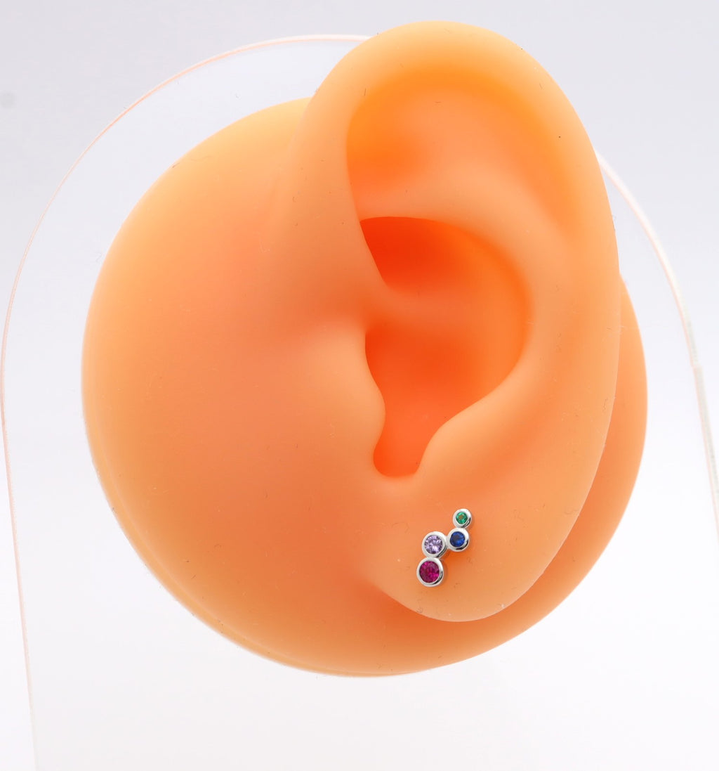 Pendientes Plata 925mls Circonitas 4 colores