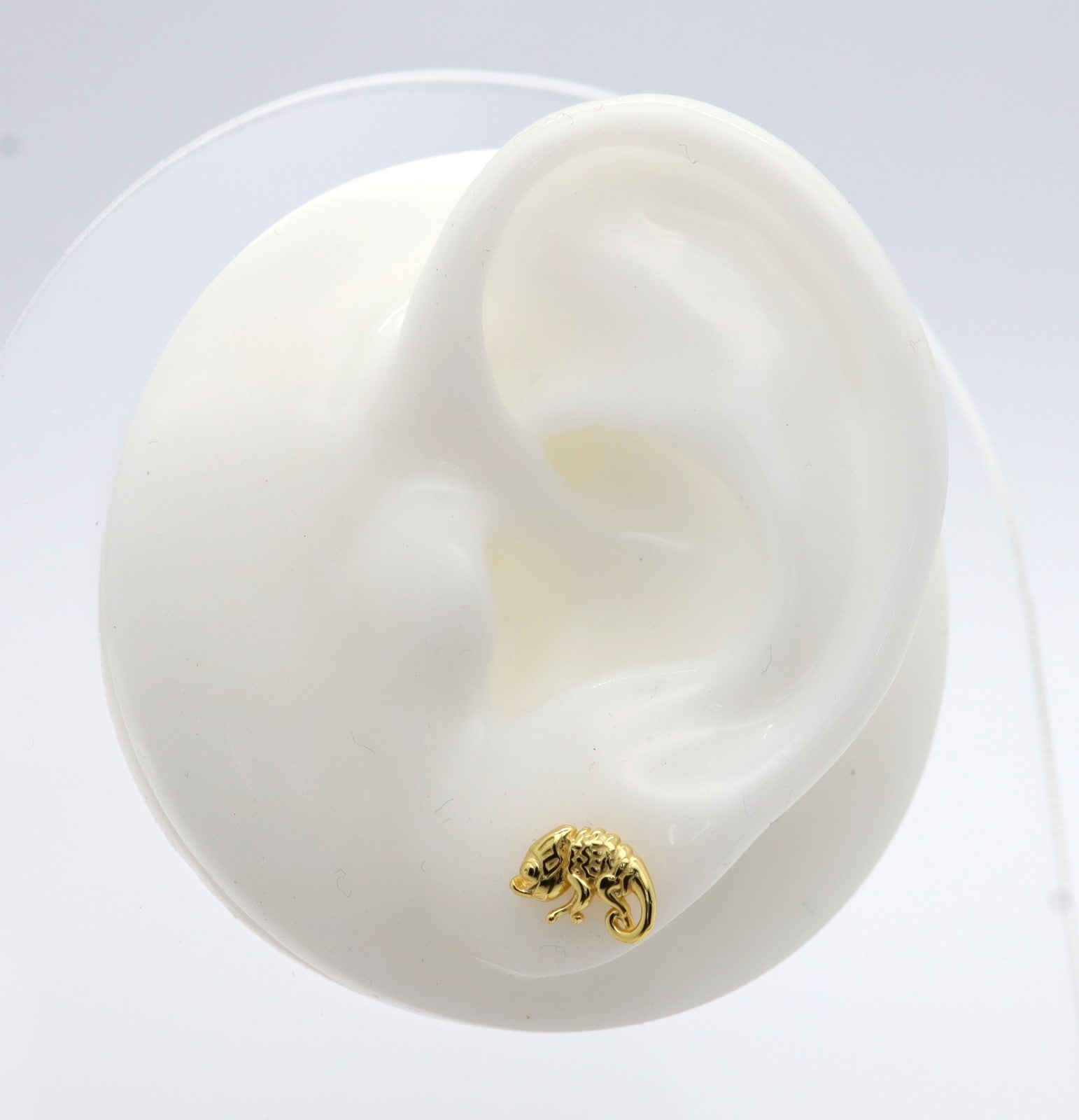 Pendientes Plata 925mls baño Oro 18 Kilates Camaleón | animales