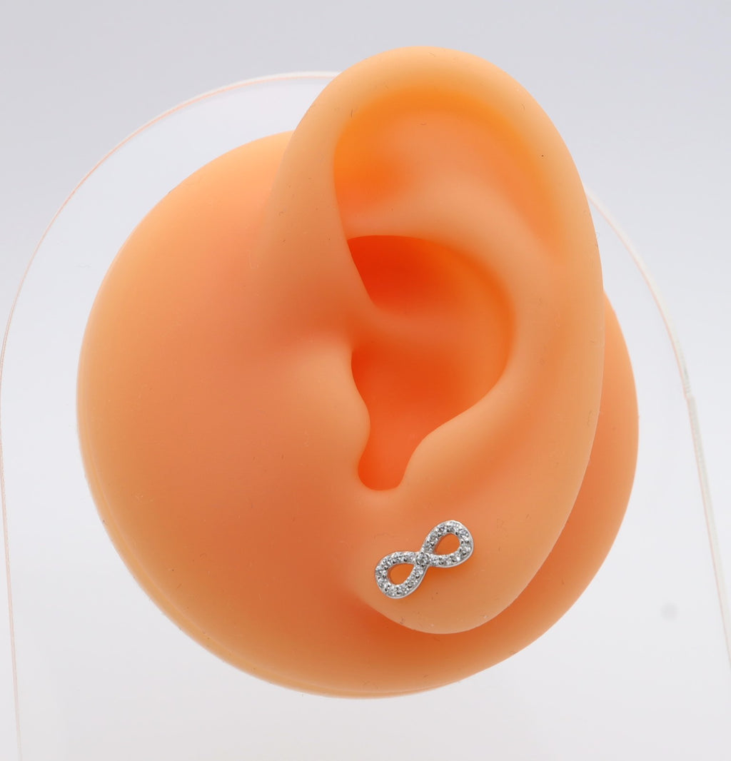 Pendientes Plata 925mls Infinito Circonitas blancas
