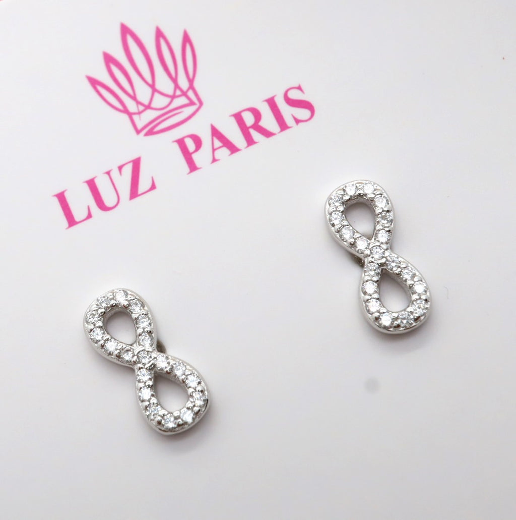 Pendientes Plata 925mls Infinito Circonitas blancas