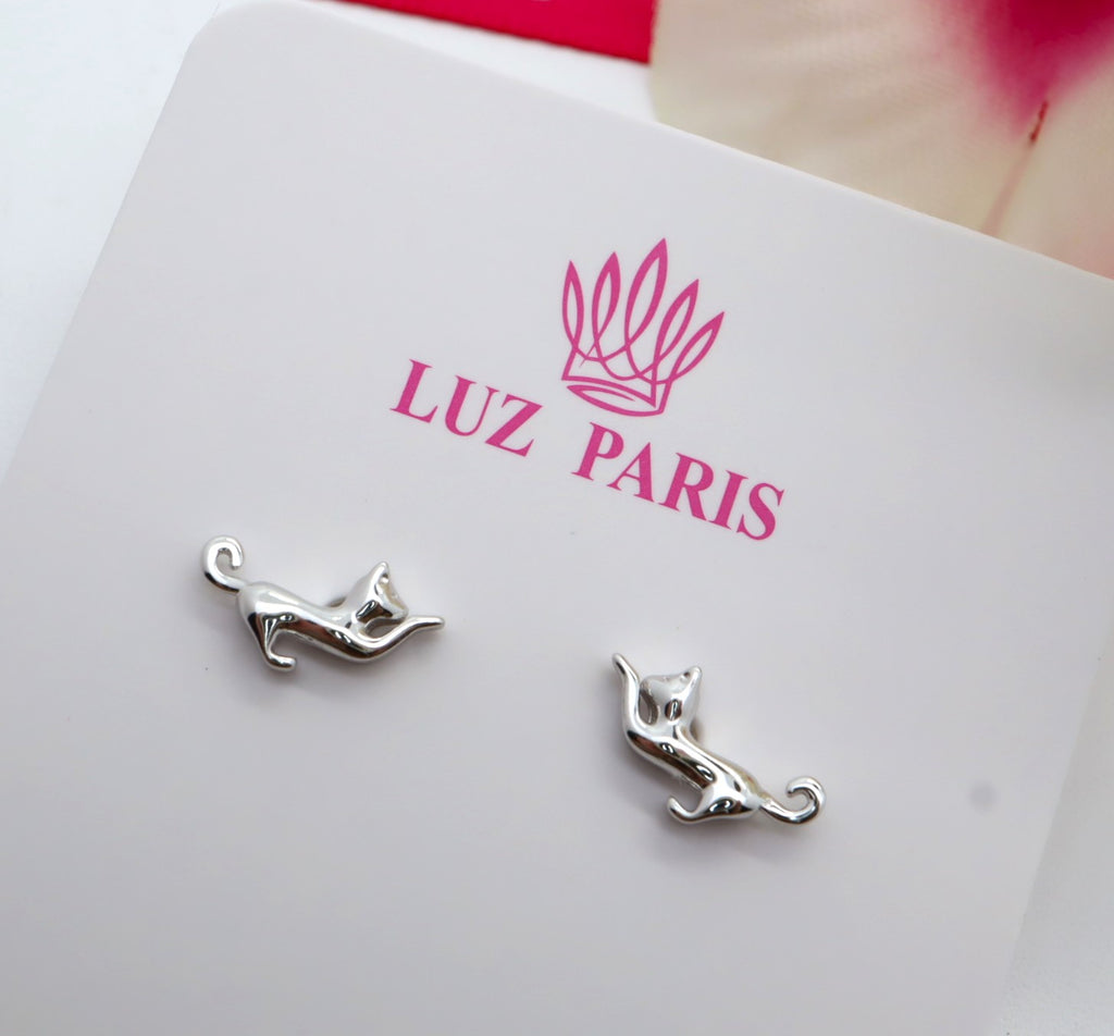 Pendientes Plata 925mls Gato | Animales