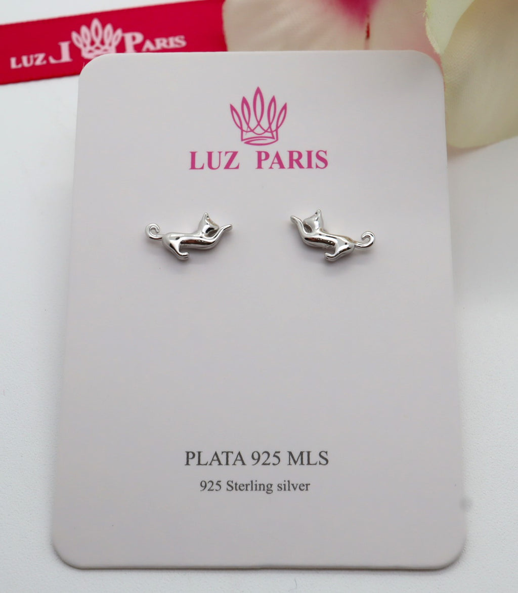 Pendientes Plata 925mls Gato | Animales