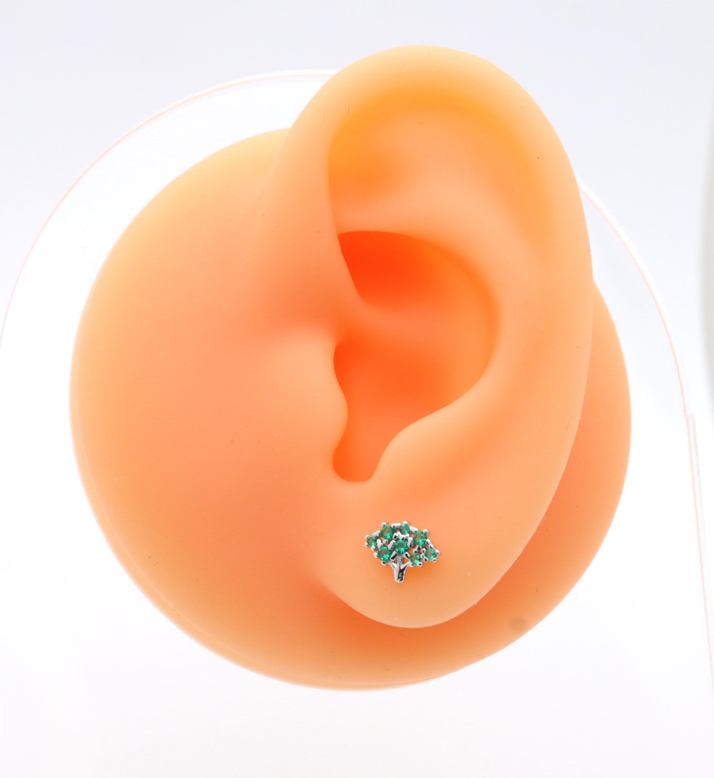 Pendientes Plata 925mls Árbol circonitas verde esmeralda