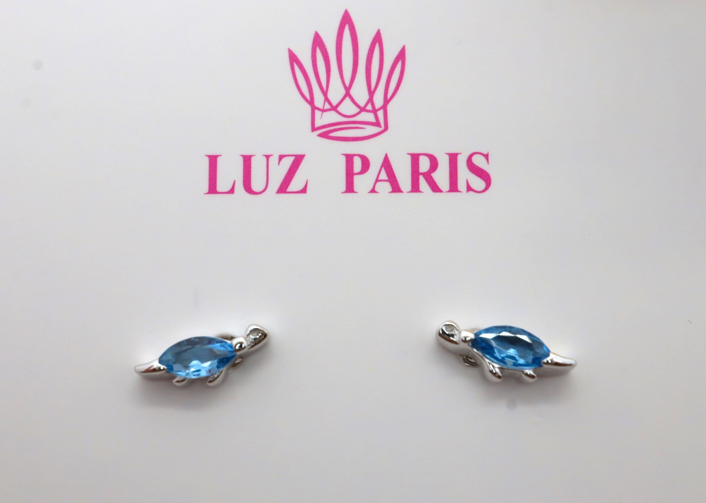 Pendientes Plata 925mls Tortuga circonitas azul | animales