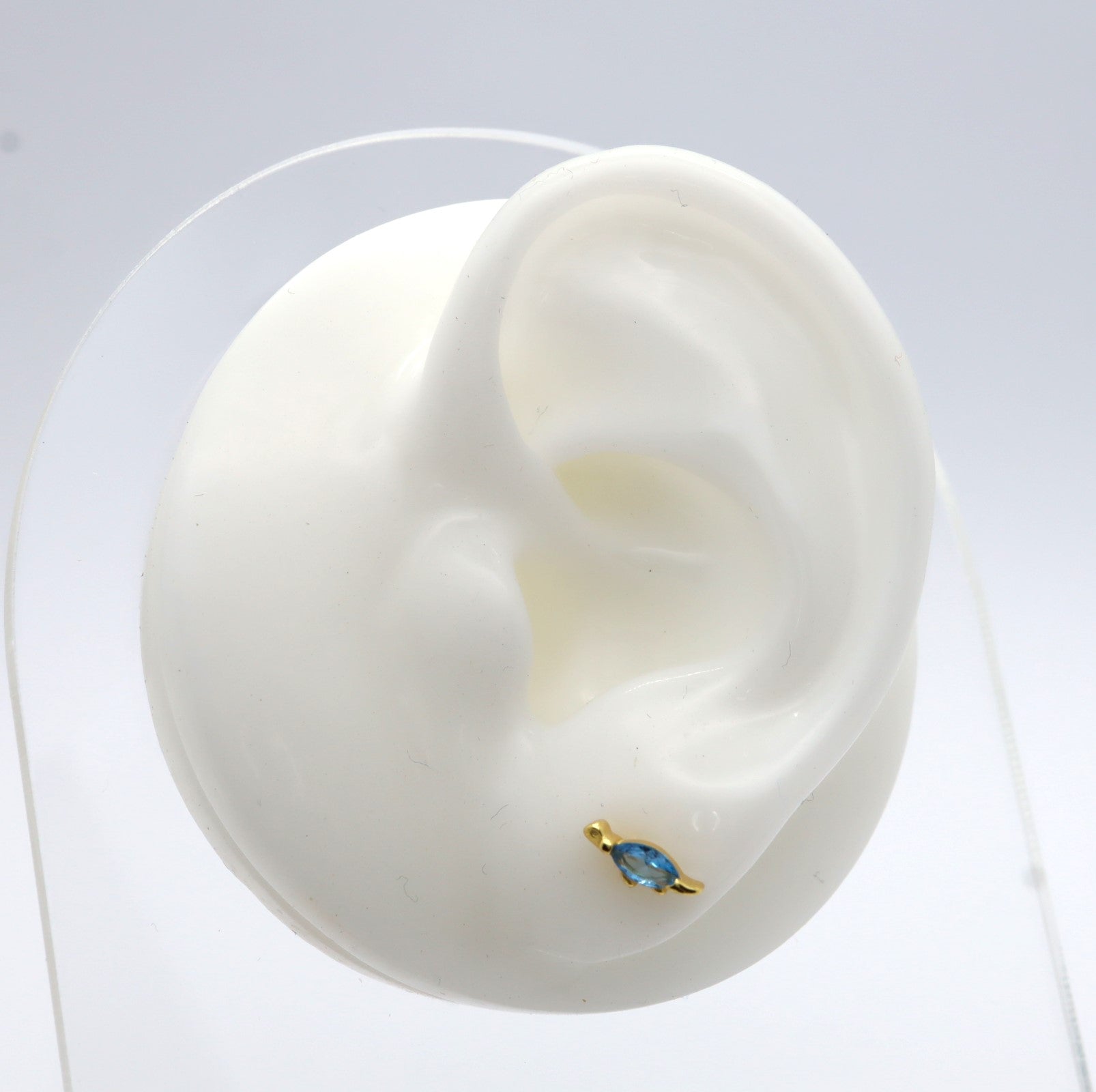 Pendientes Plata 925mls baño Oro 18 Kilates Tortuga circonitas azul | animales