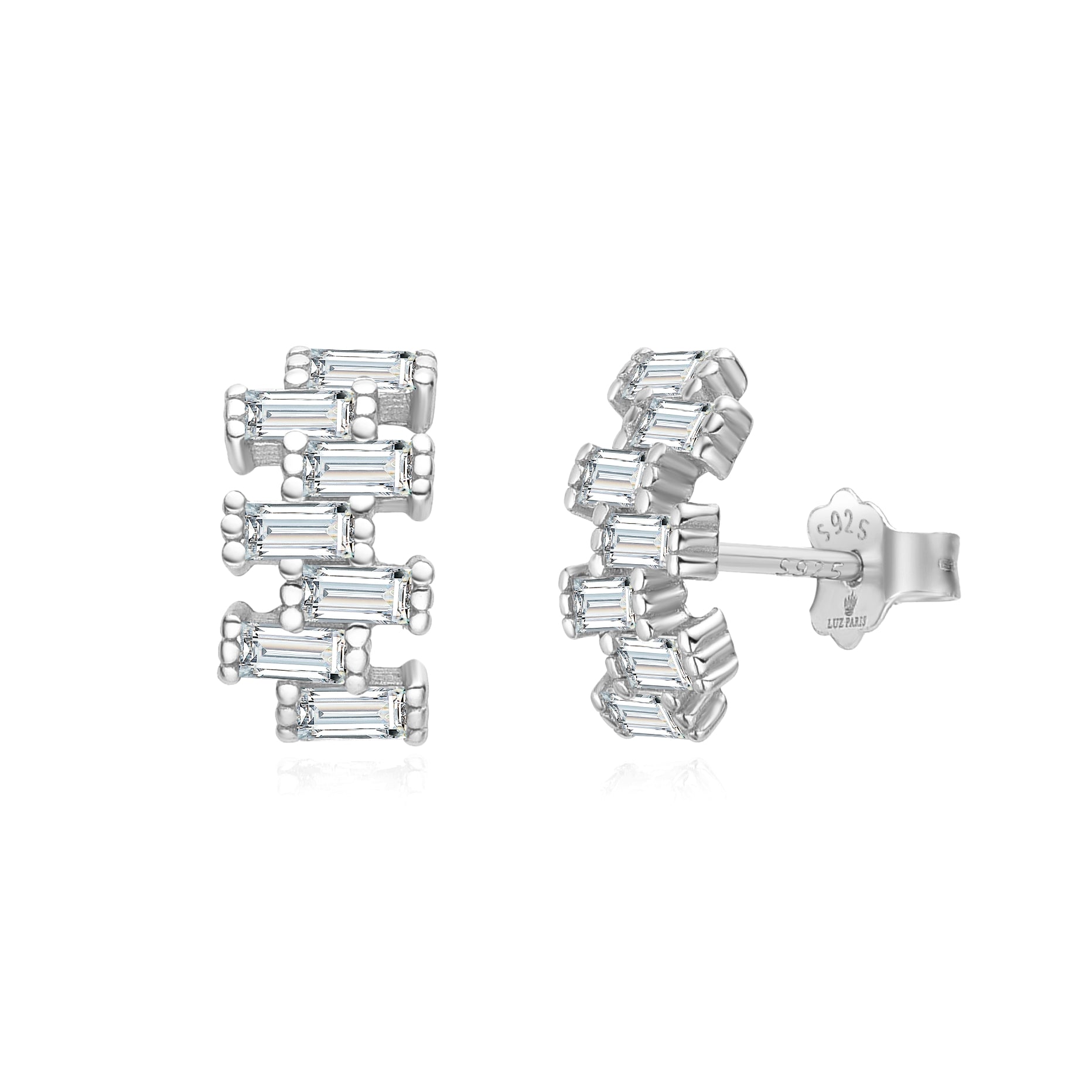 Pendientes Plata 925mls Circonitas blancas