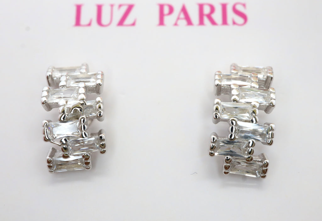 Pendientes Plata 925mls Circonitas blancas