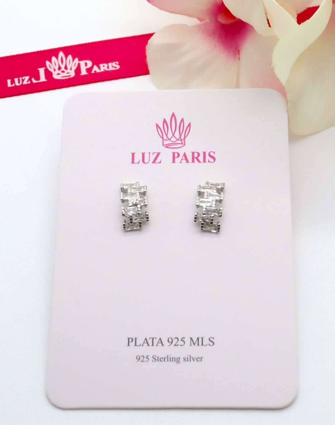 Pendientes Plata 925mls Circonitas blancas