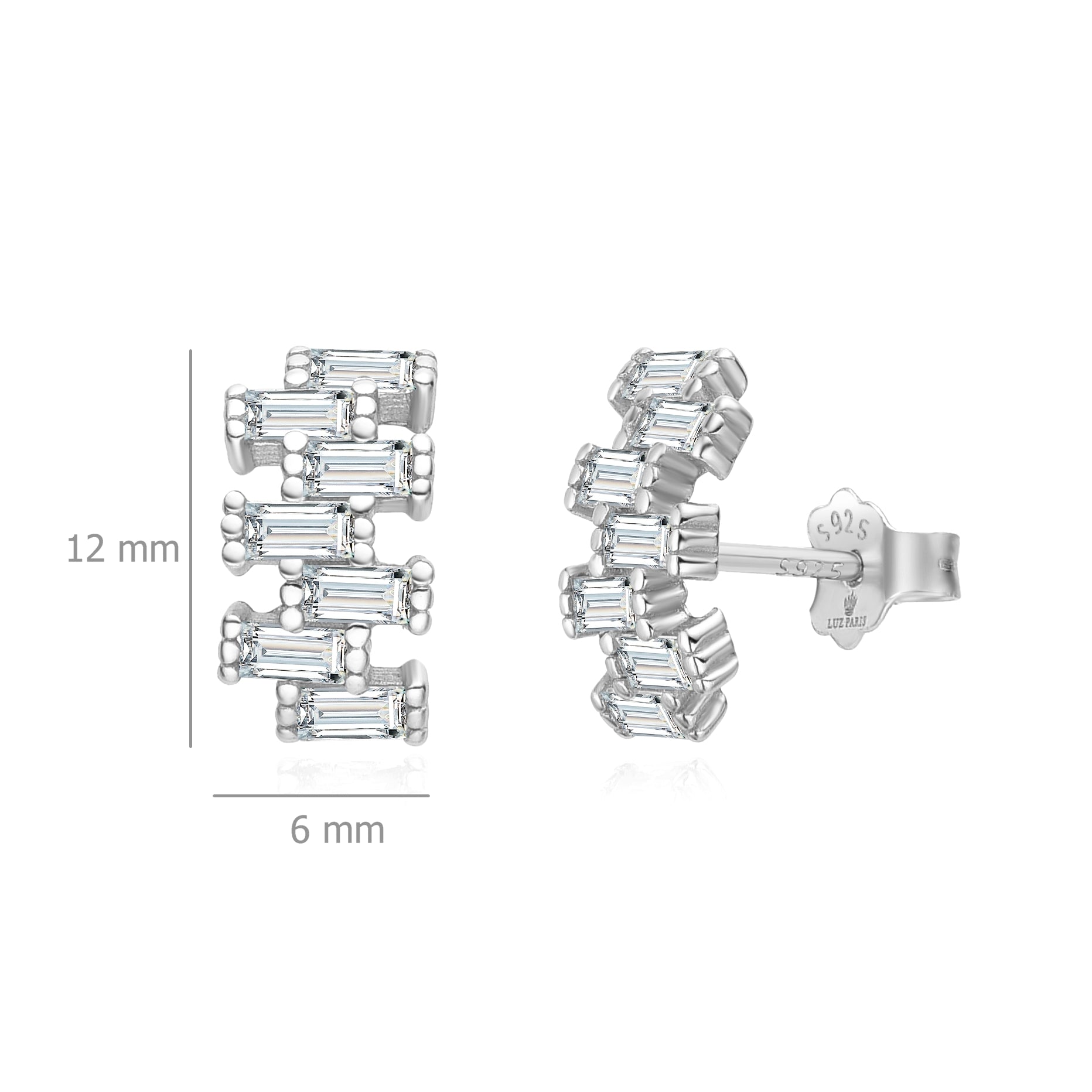 Pendientes Plata 925mls Circonitas blancas