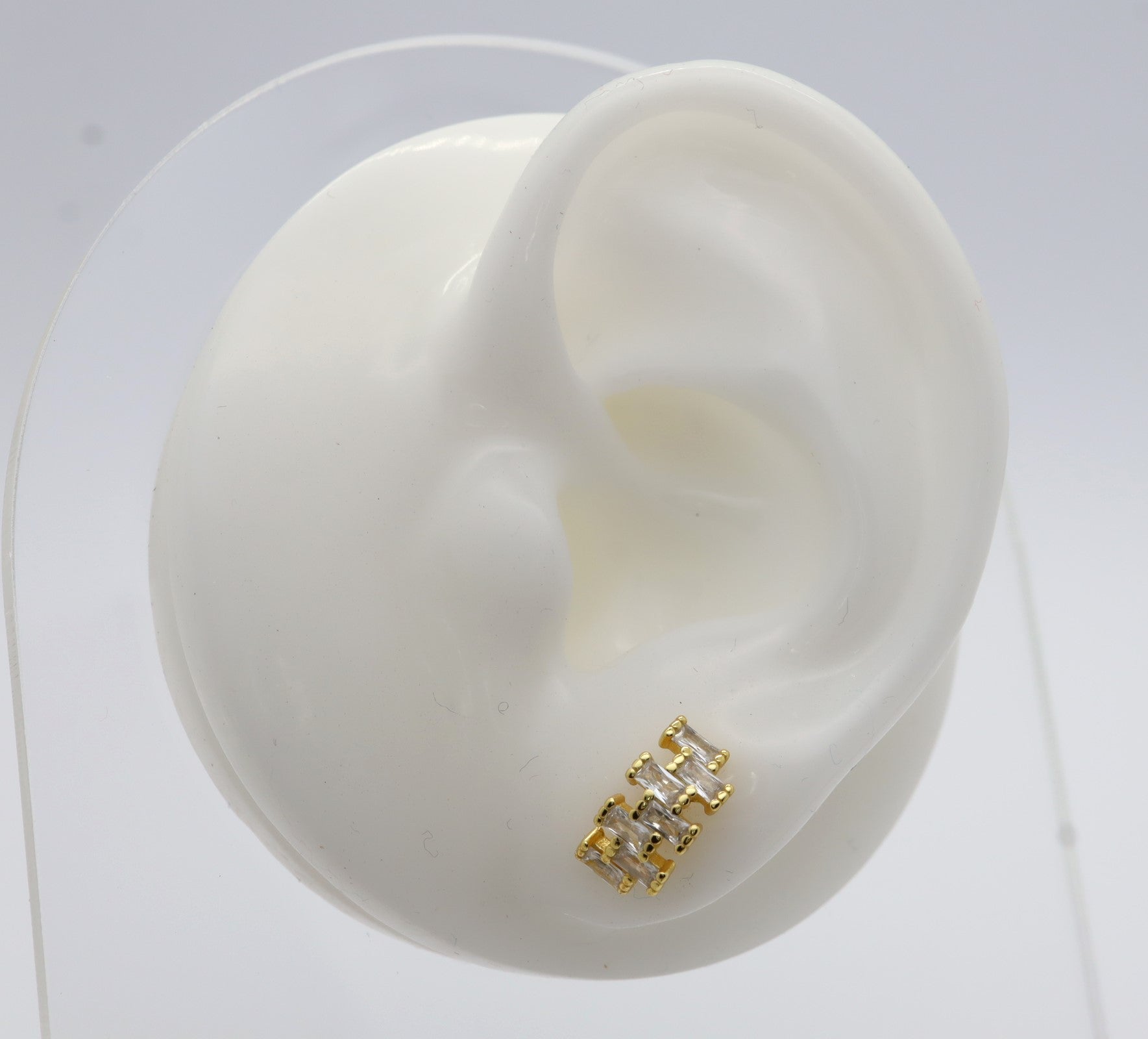 Pendientes Plata 925mls baño Oro 18 Kilates Circonitas blancas