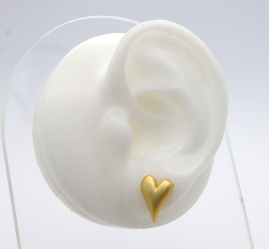 Pendientes Plata 925mls baño Oro 18 Kilates Corazón diseño original