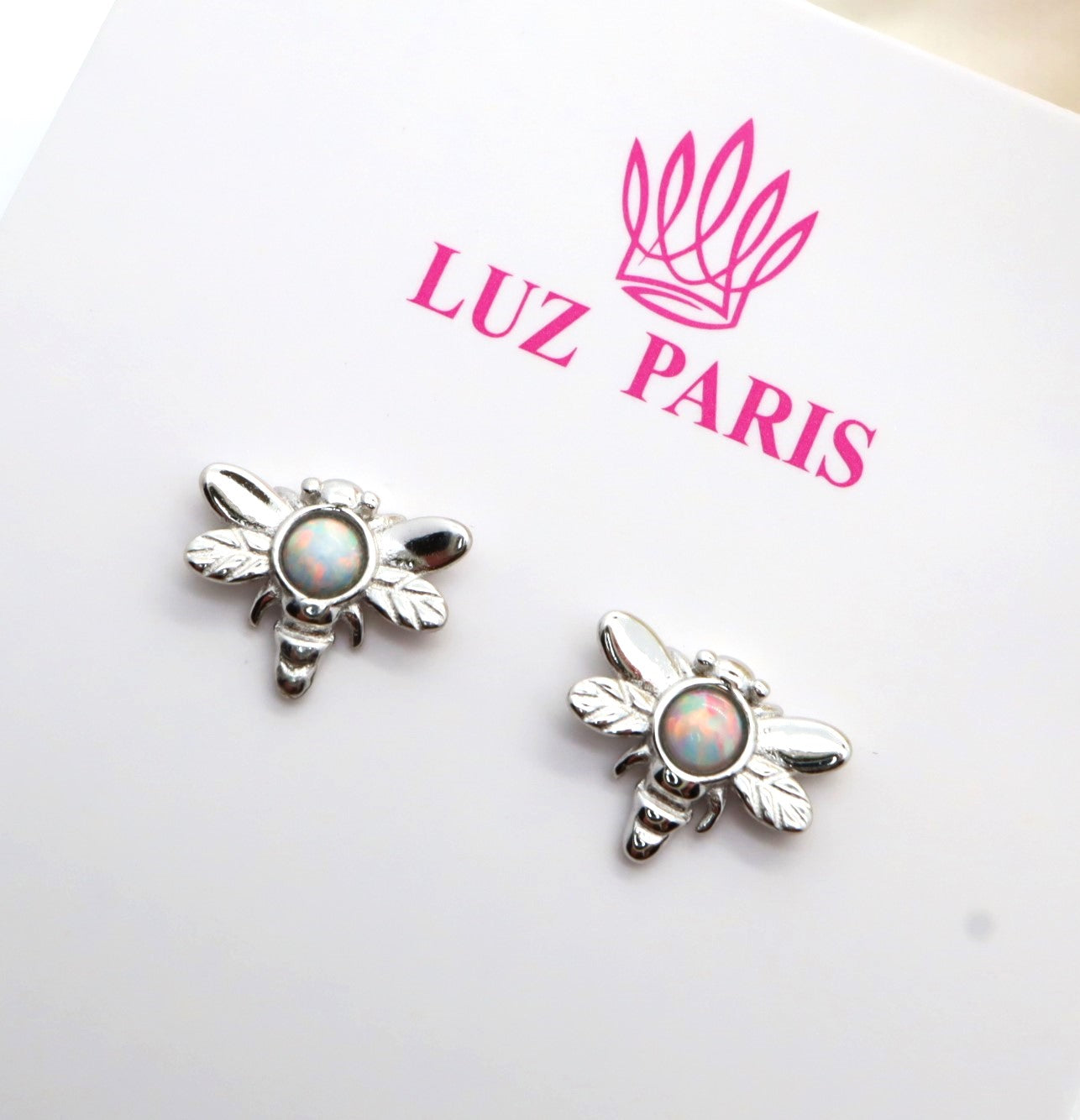Pendientes Plata 925mls Libélula ópalo lab.