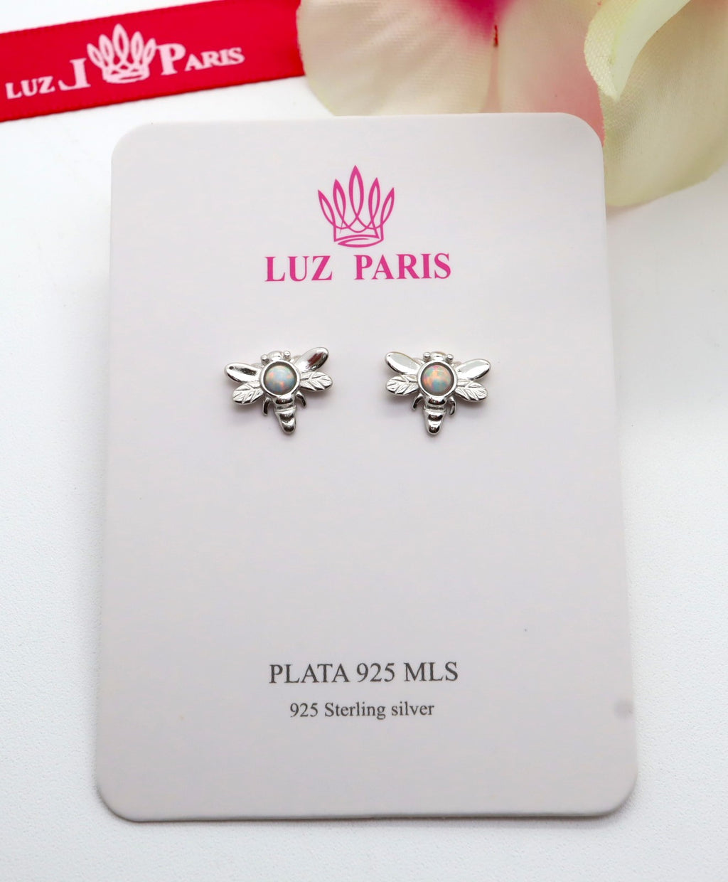 Pendientes Plata 925mls Libélula ópalo lab.
