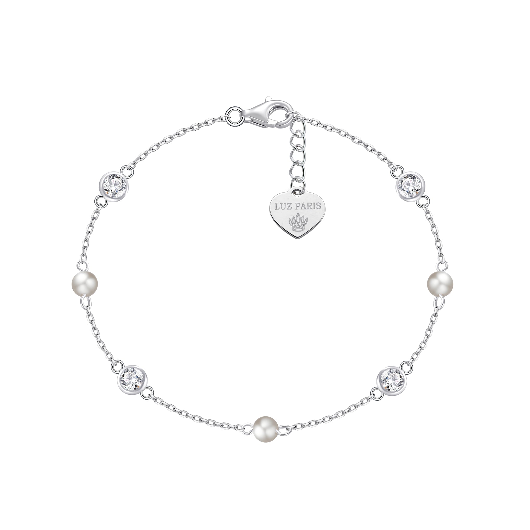 Pulsera Plata 925 con Tres Perlas y Circonitas Blancas | Joyería Elegante Mujer | Regalo Fino | Pulsera Ajustable Hecha a Mano