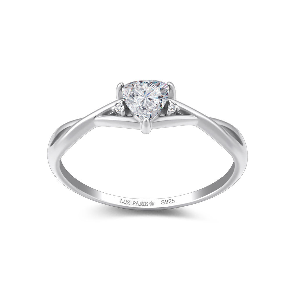 Anillo Plata 925mls Circonita Blanca trenzado