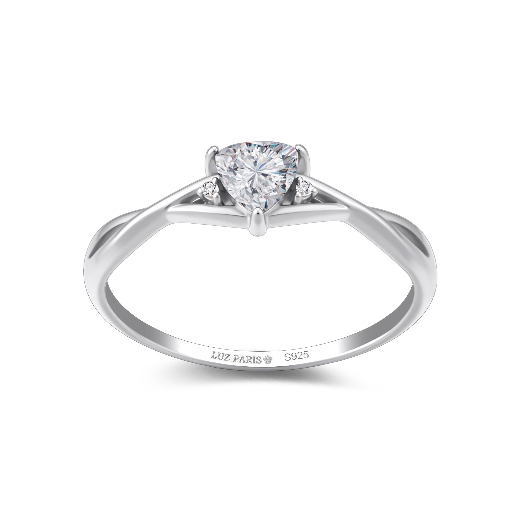 Anillo Plata 925mls Circonita Blanca trenzado