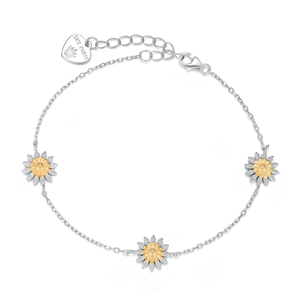 Pulsera Plata 925mls 3 Eguzkilore bicolor baño Oro 18k | Protección, Tradición y Elegancia | Joyería Vasca