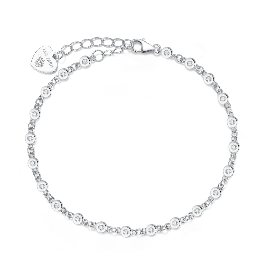 Pulsera Plata 925mls con Circonitas Blancas Redondas | Elegancia, Brillo y Estilo Atemporal
