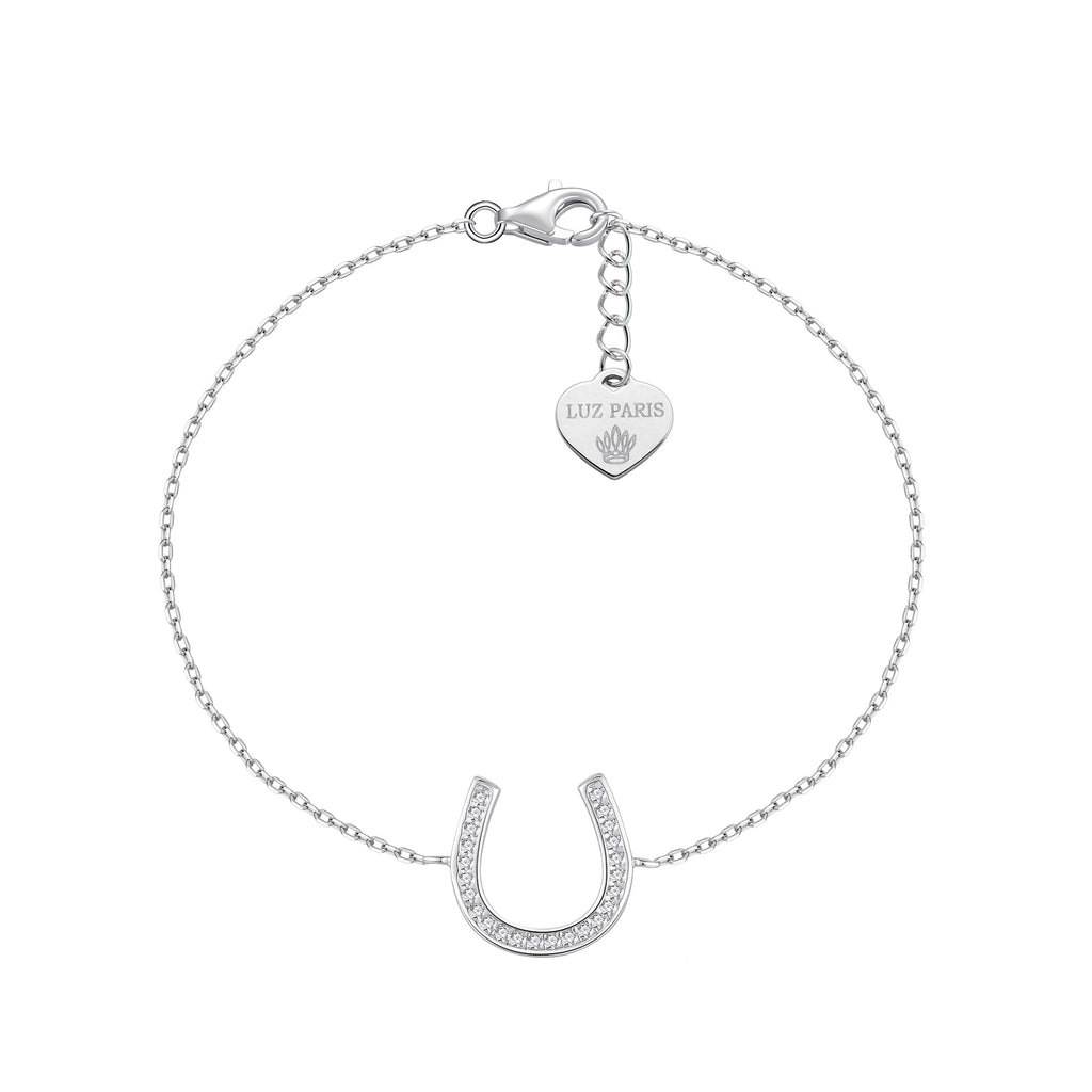 Pulsera Plata 925 Herradura con Circonitas | Amuleto de Suerte Mujer | Regalo con Significado | Joyería Fina Hecha a Mano