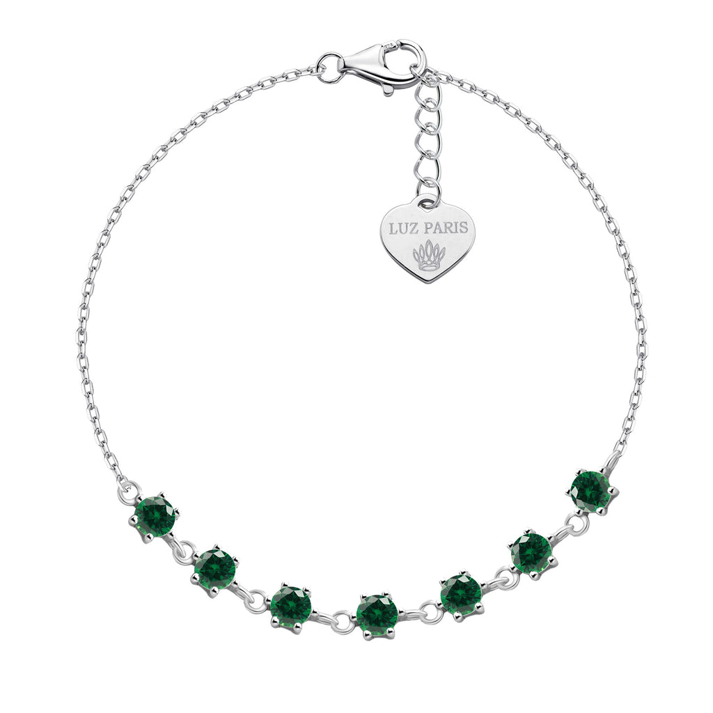 Pulsera Plata 925mls Circonitas verdes