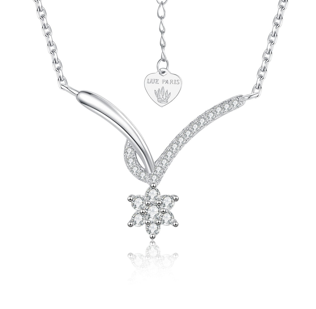 Collar Plata 925mls en Forma de V con Estrella y Circonitas Blancas | Brillo y Elegancia