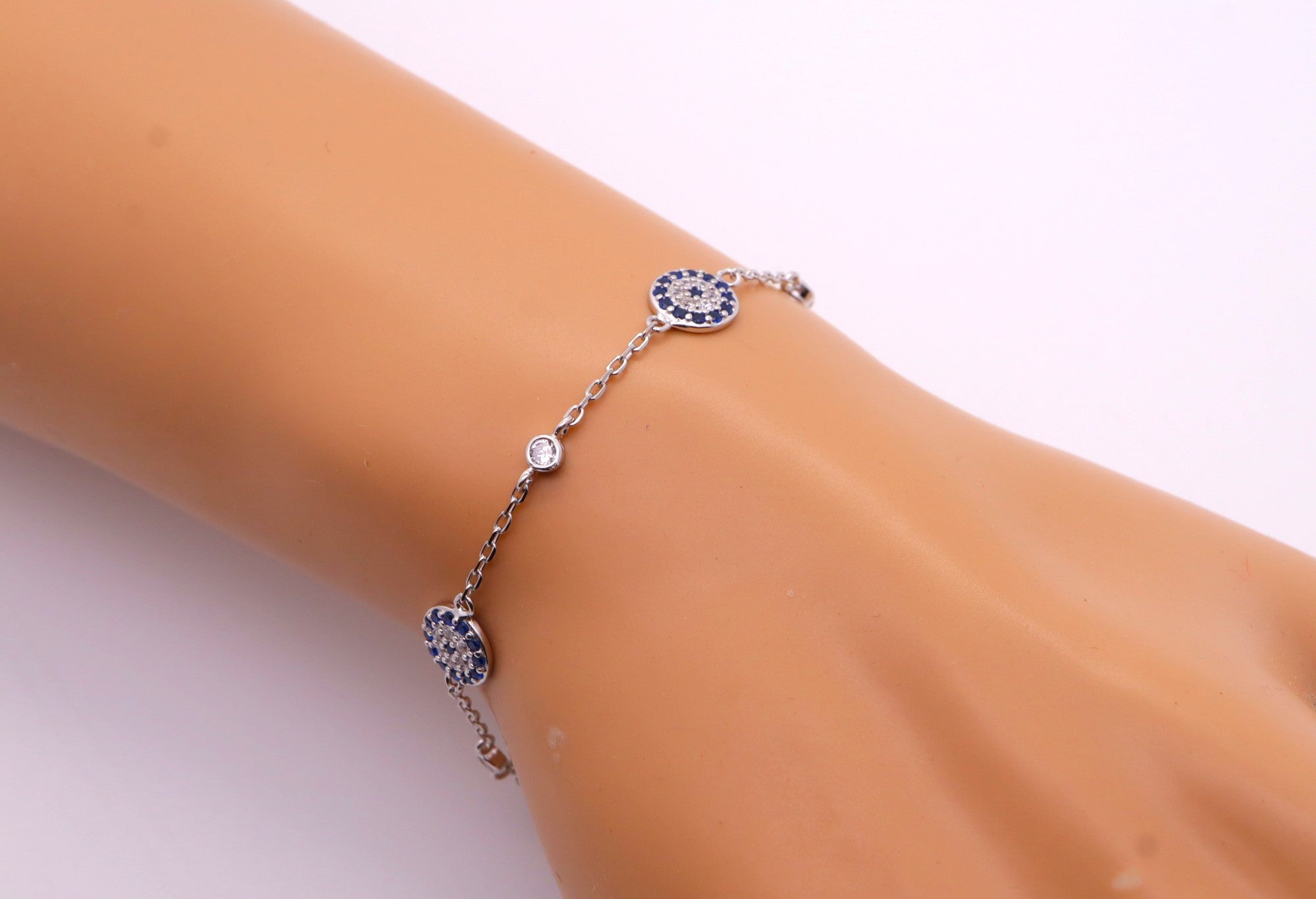 Pulsera Plata 925 Ojo Turco | Amuleto de Protección Contra Mal de Ojo | Joyería Hecha a Mano Mujer | Regalo Espiritual Ajustable