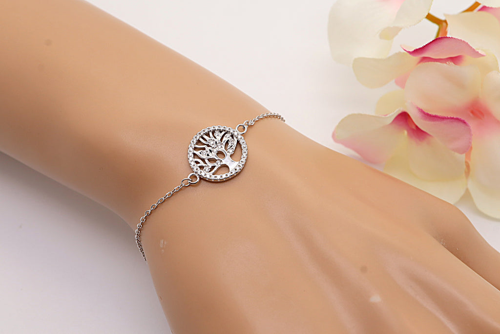 Pulsera Plata 925 Árbol de la Vida Ajustable | Amuleto Protección Mujer | Regalo Significativo Joyería Fina Hecha a Mano