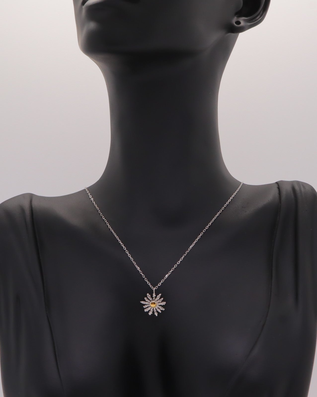 Collar Plata 925mls Eguzkilore bicolor baño Oro 18k