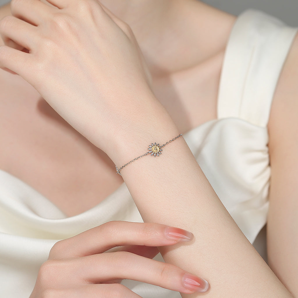 Pulsera Plata 925mls 3 Eguzkilore bicolor baño Oro 18k | Protección, Tradición y Elegancia | Joyería Vasca