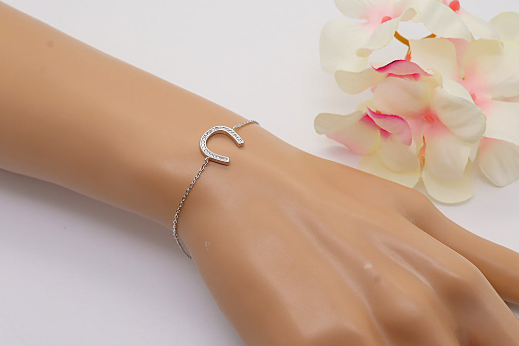 Pulsera Plata 925 Herradura con Circonitas | Amuleto de Suerte Mujer | Regalo con Significado | Joyería Fina Hecha a Mano