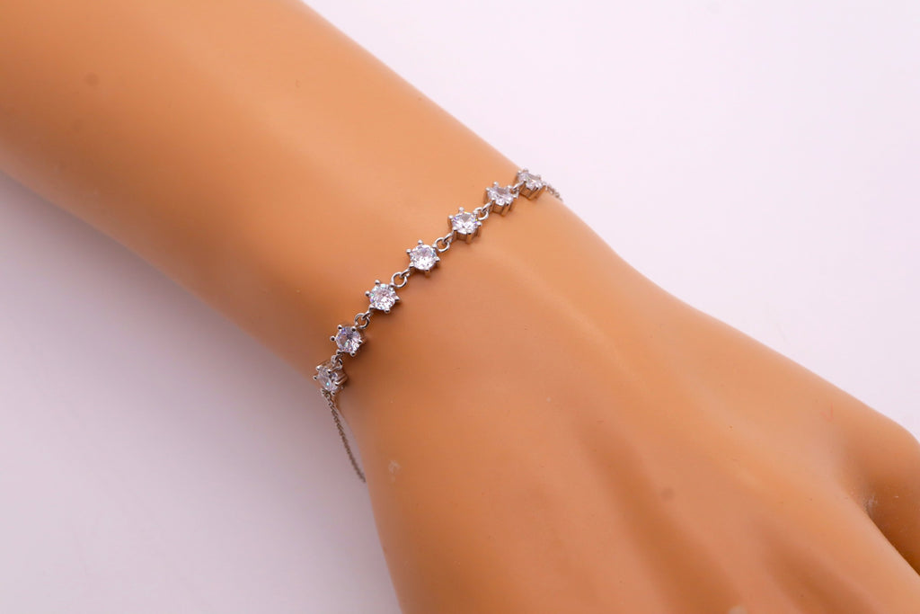 Pulsera Plata 925mls Circonitas blancas