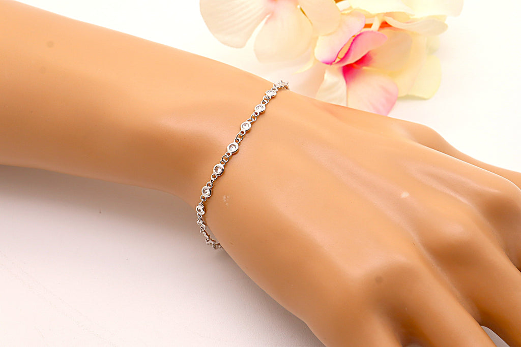 Pulsera Plata 925mls con Circonitas Blancas Redondas | Elegancia, Brillo y Estilo Atemporal