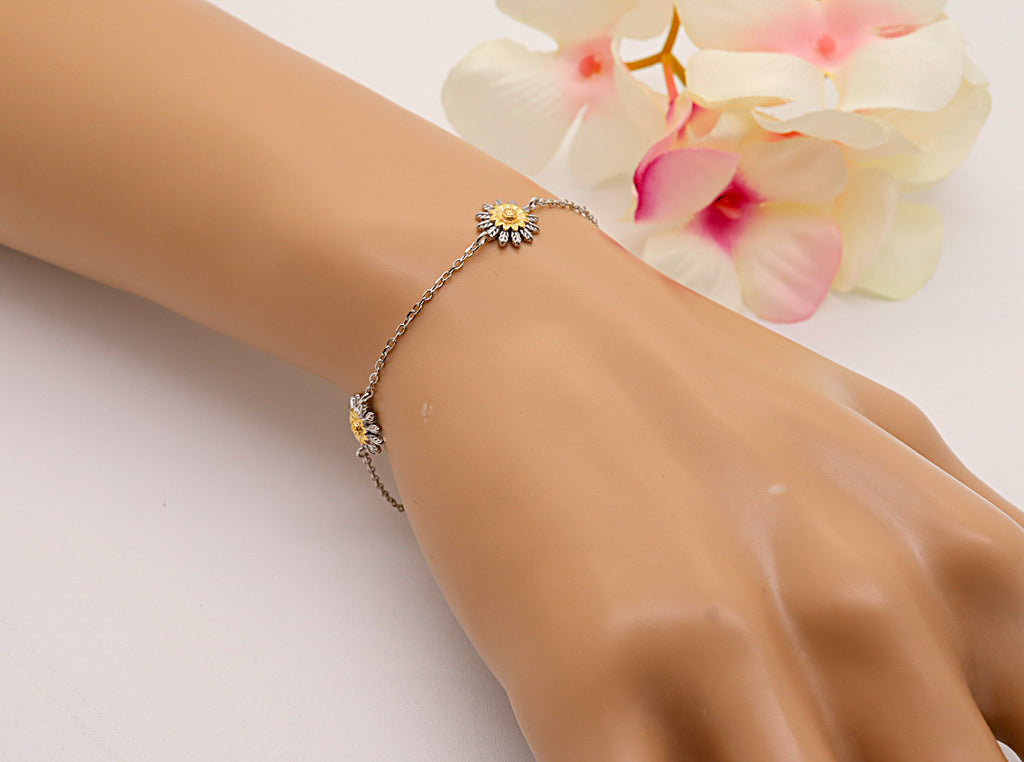 Pulsera Plata 925mls 3 Eguzkilore bicolor baño Oro 18k | Protección, Tradición y Elegancia | Joyería Vasca