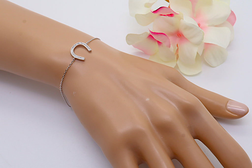 Pulsera Plata 925 Herradura con Circonitas | Amuleto de Suerte Mujer | Regalo con Significado | Joyería Fina Hecha a Mano