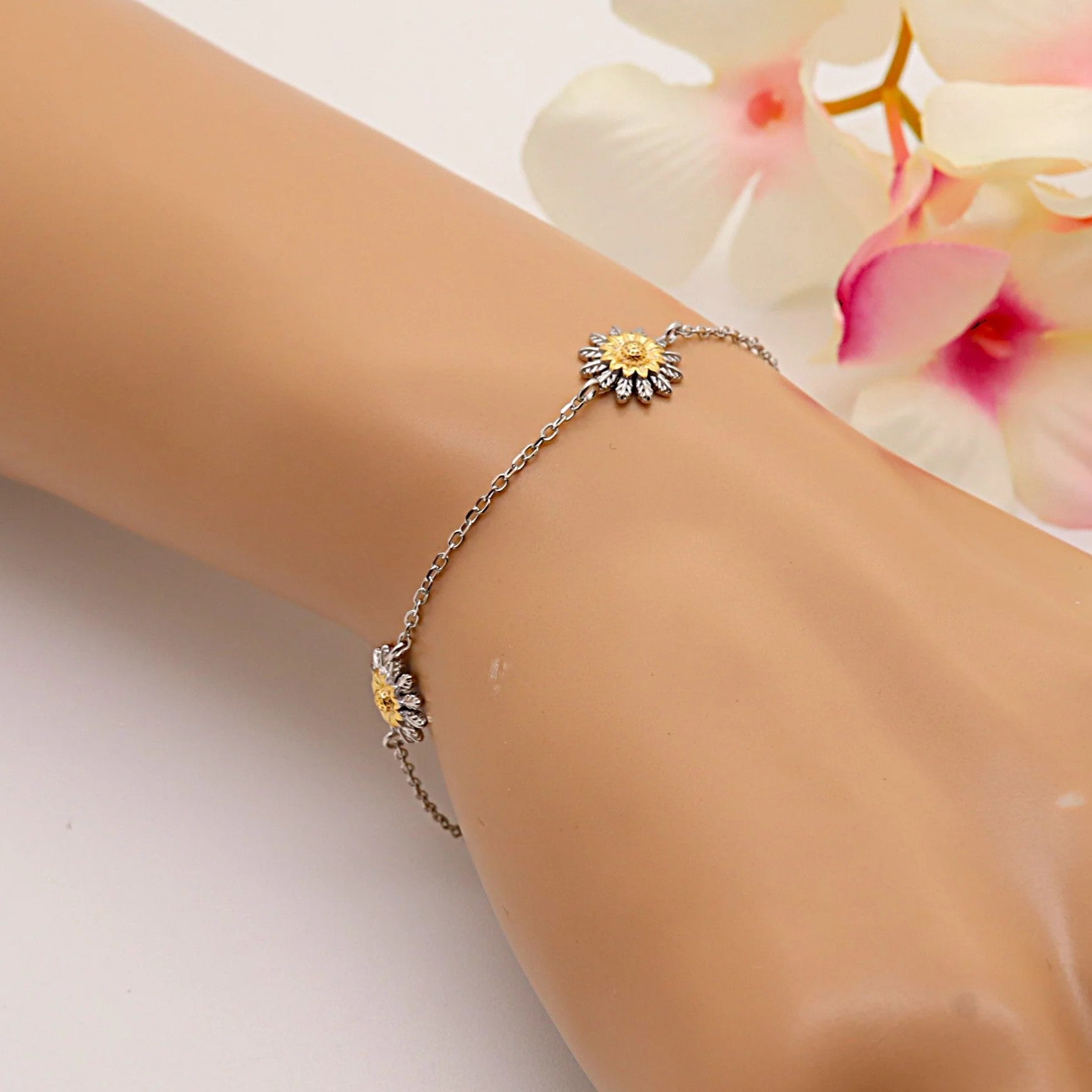 Pulsera Plata 925mls 3 Eguzkilore bicolor baño Oro 18k | Protección, Tradición y Elegancia | Joyería Vasca