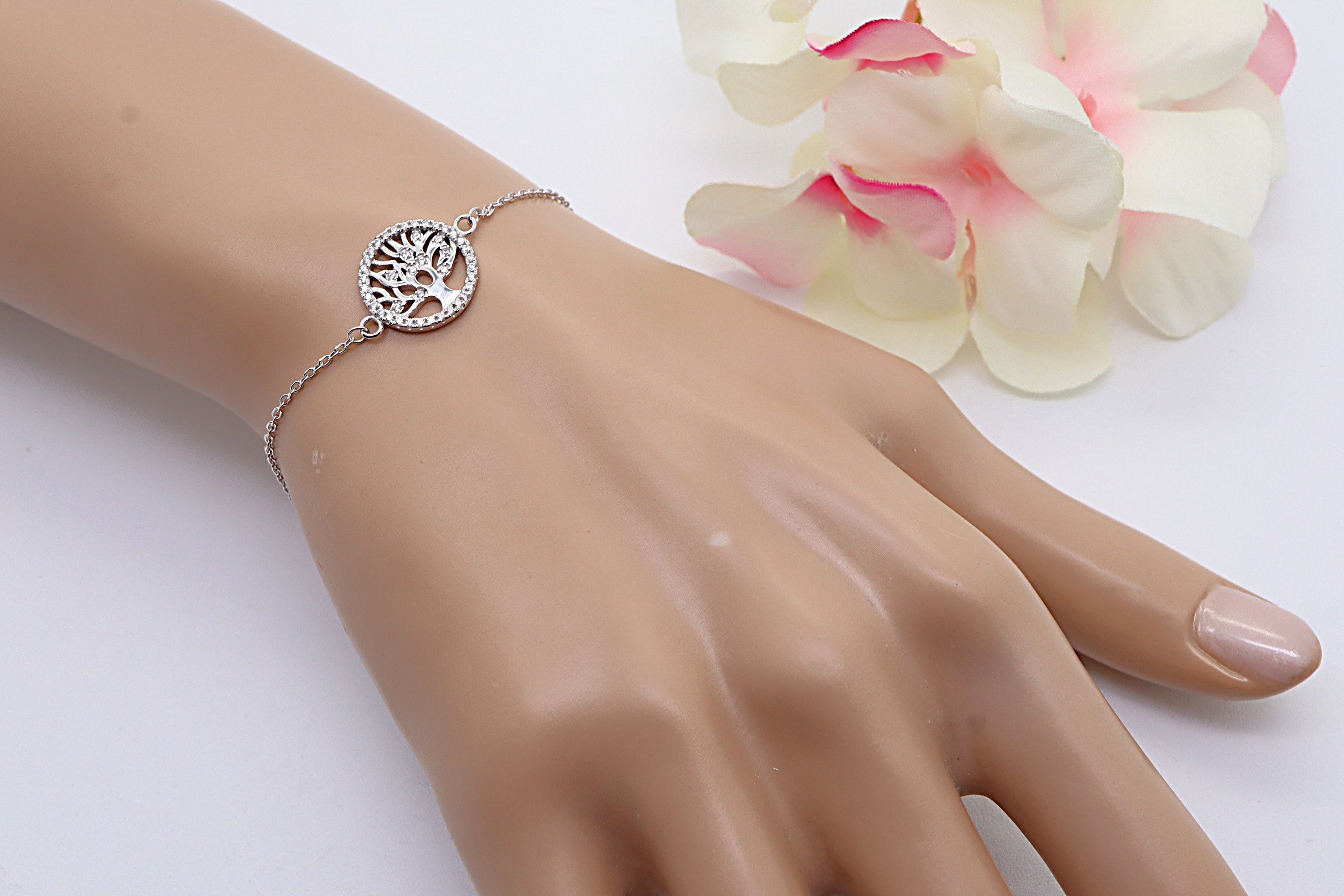 Pulsera Plata 925 Árbol de la Vida Ajustable | Amuleto Protección Mujer | Regalo Significativo Joyería Fina Hecha a Mano