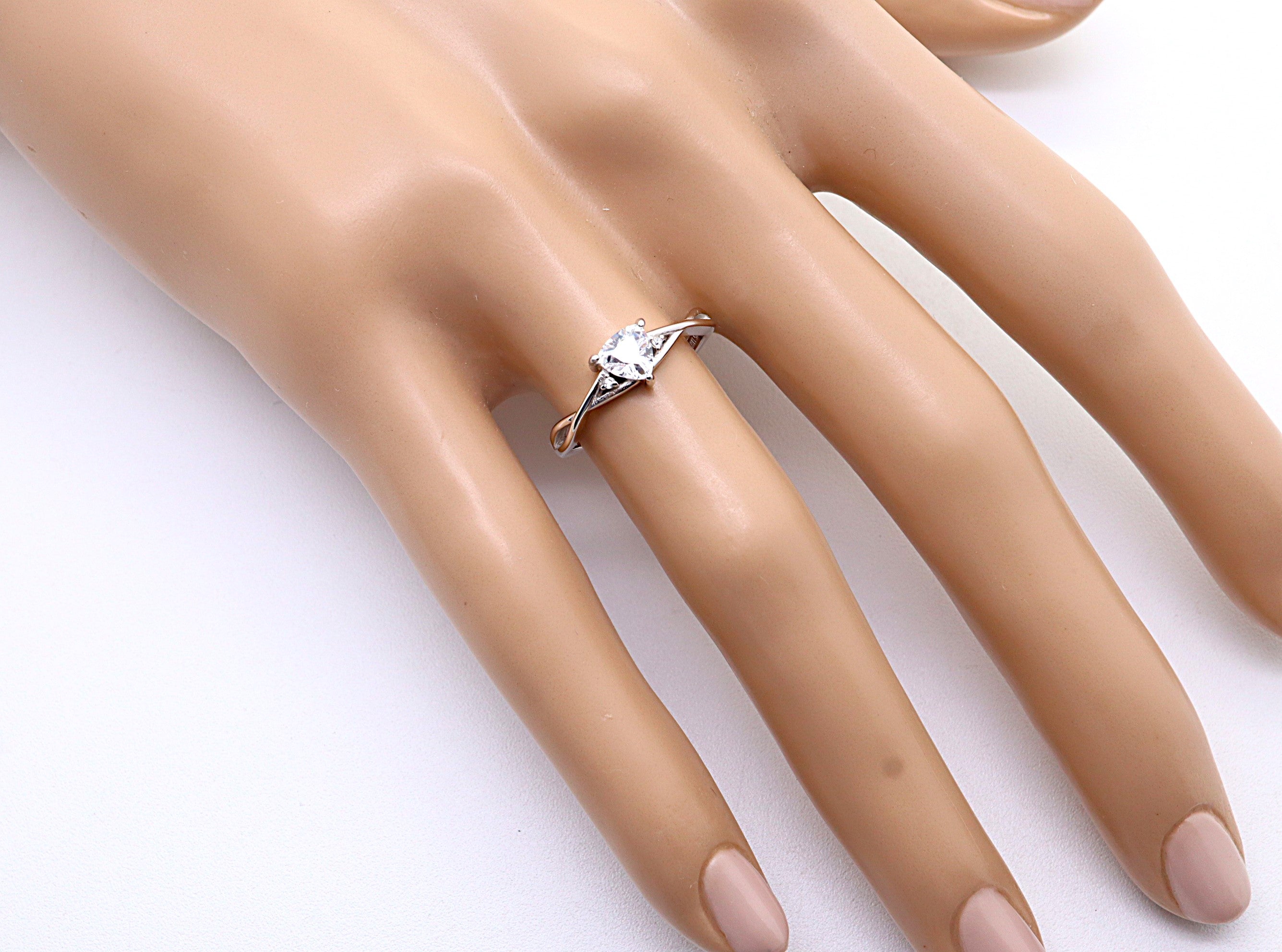 Anillo Plata 925mls Circonita Blanca trenzado