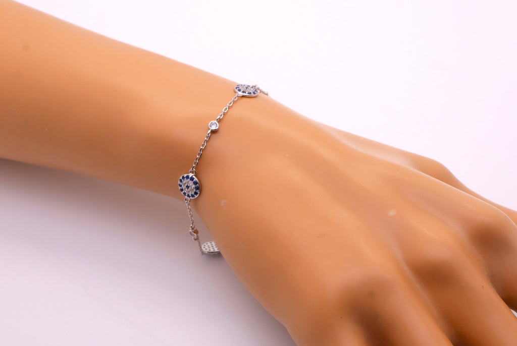Pulsera Plata 925 Ojo Turco | Amuleto de Protección Contra Mal de Ojo | Joyería Hecha a Mano Mujer | Regalo Espiritual Ajustable