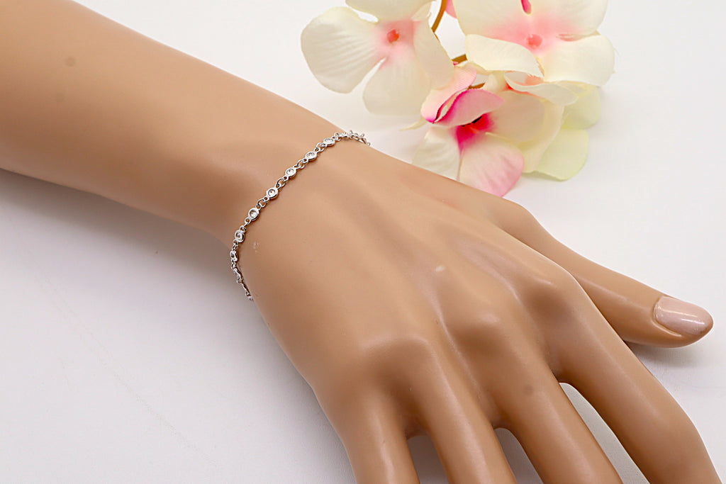 Pulsera Plata 925mls con Circonitas Blancas Redondas | Elegancia, Brillo y Estilo Atemporal