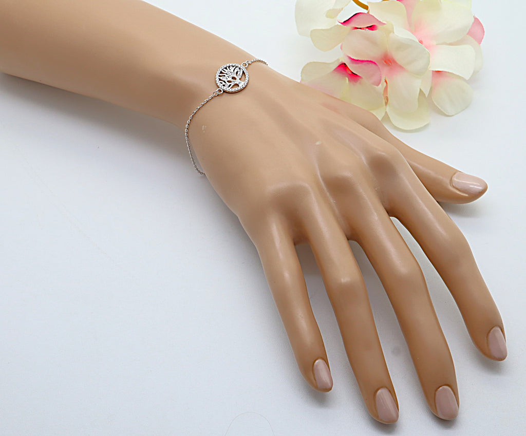 Pulsera Plata 925 Árbol de la Vida Ajustable | Amuleto Protección Mujer | Regalo Significativo Joyería Fina Hecha a Mano