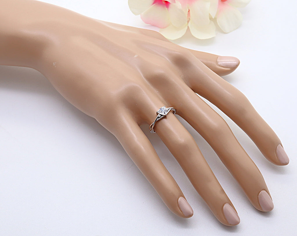 Anillo Plata 925mls Circonita Blanca trenzado