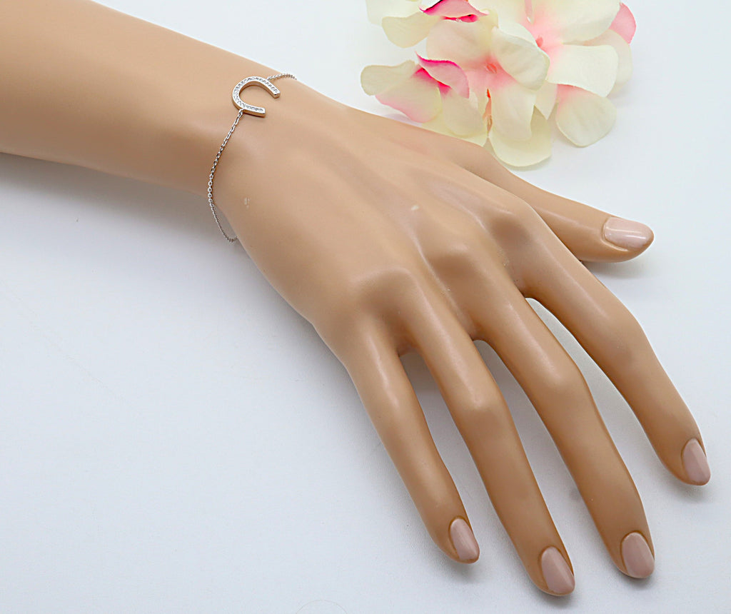 Pulsera Plata 925 Herradura con Circonitas | Amuleto de Suerte Mujer | Regalo con Significado | Joyería Fina Hecha a Mano