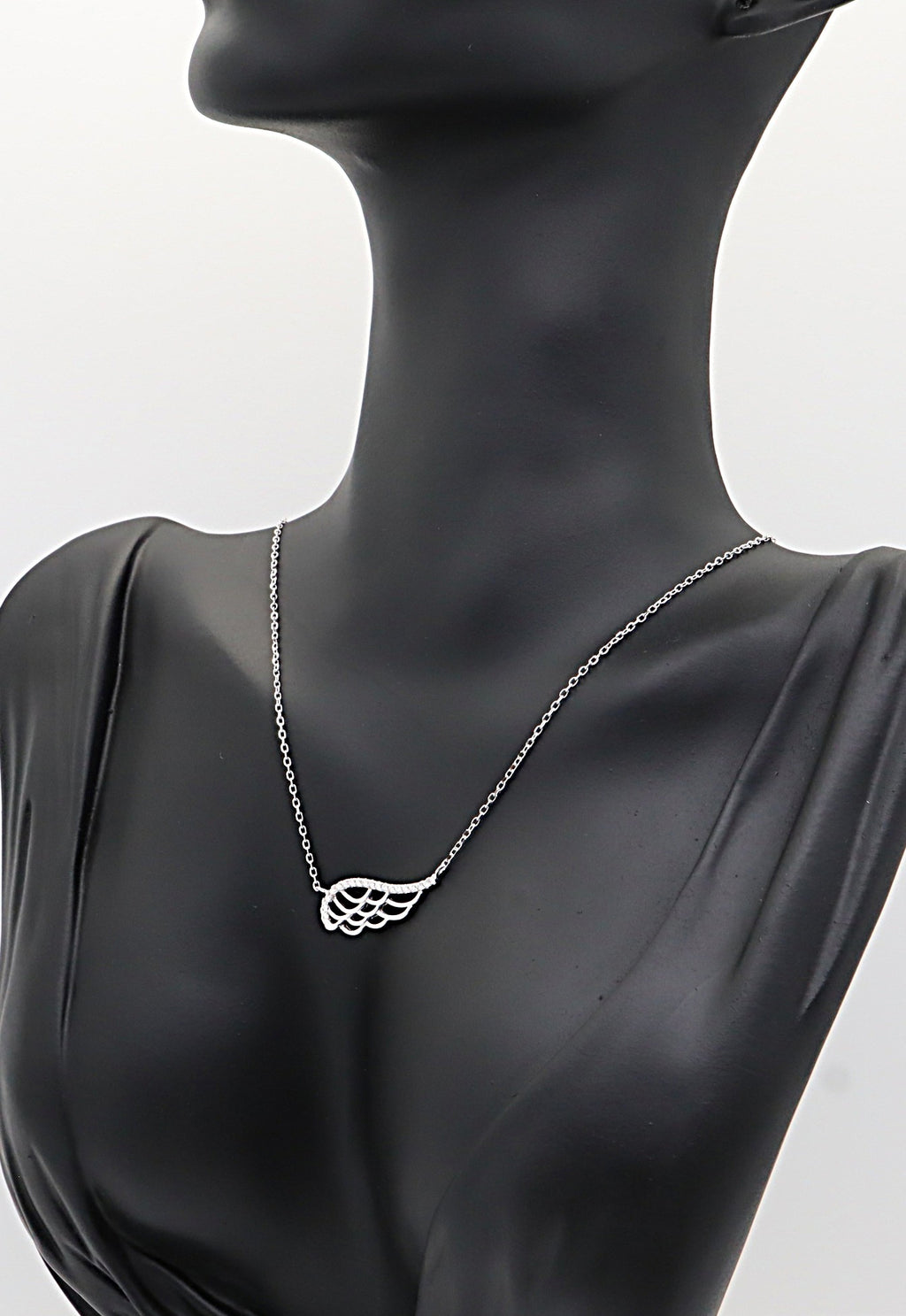 Collar Plata 925mls Ala de Ángel Blanca con Circonitas | Colgante Protector, Elegante y Brillante