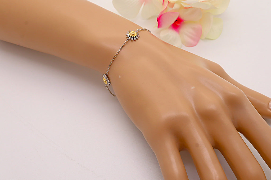 Pulsera Plata 925mls 3 Eguzkilore bicolor baño Oro 18k | Protección, Tradición y Elegancia | Joyería Vasca