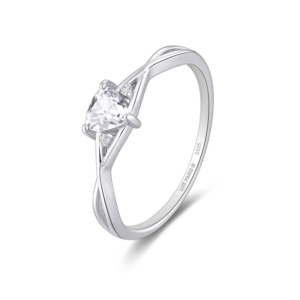 Anillo Plata 925mls Circonita Blanca trenzado