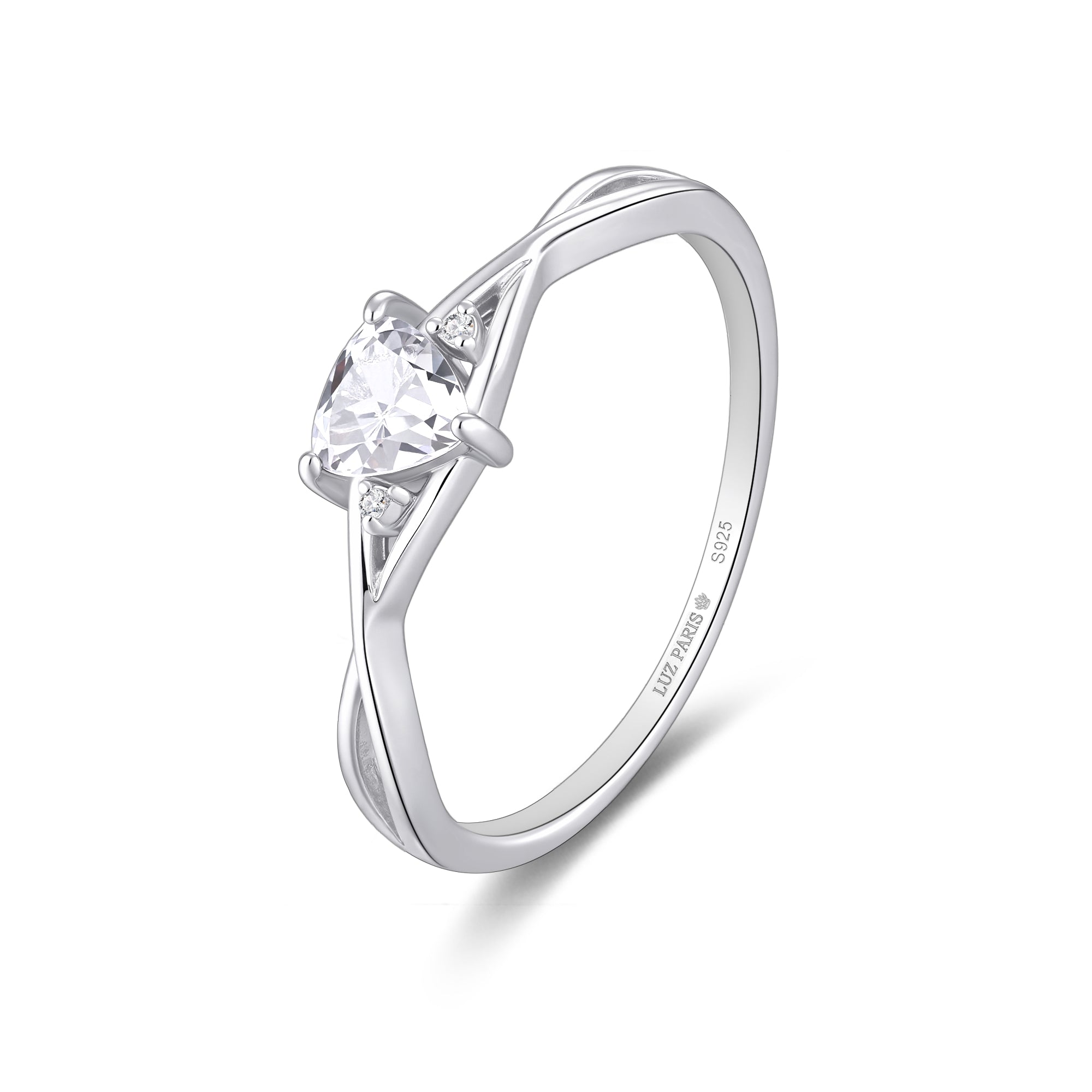 Anillo Plata 925mls Circonita Blanca trenzado