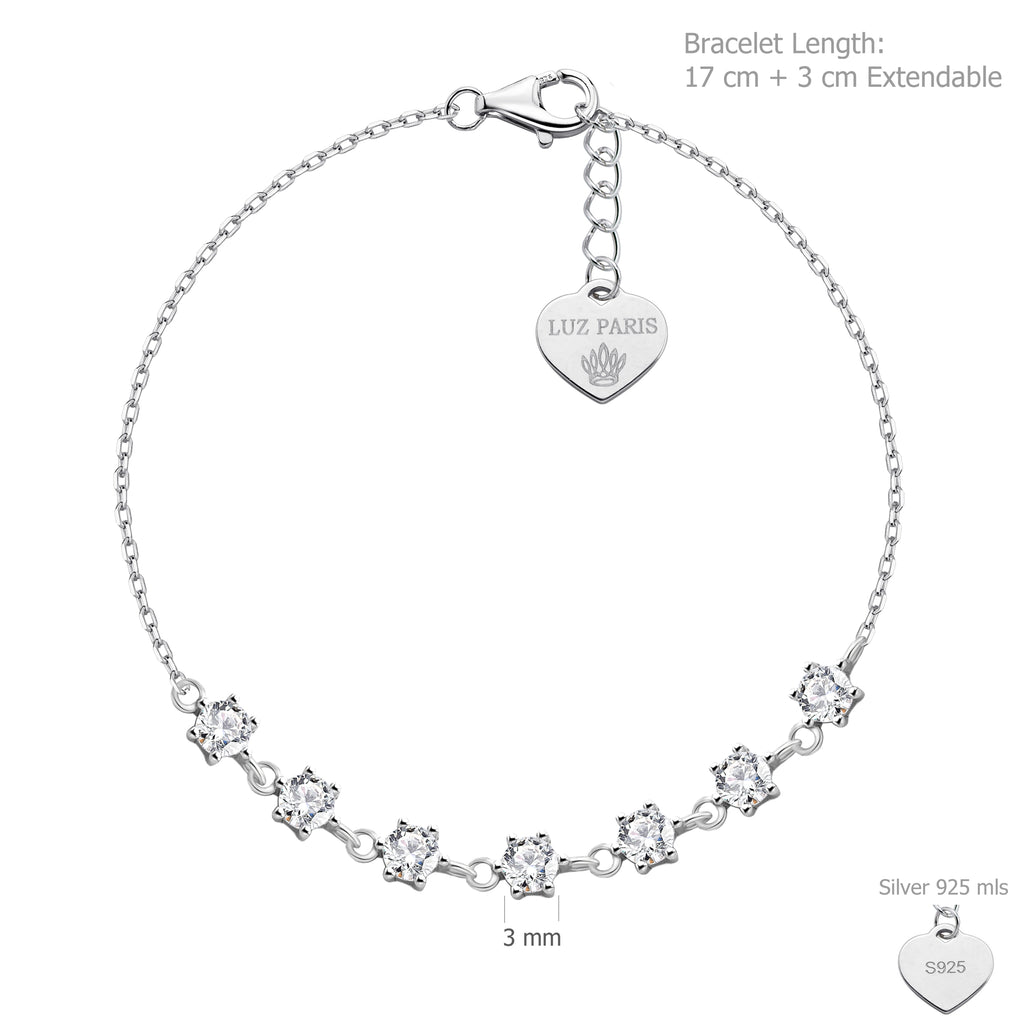 Pulsera Plata 925mls Circonitas blancas